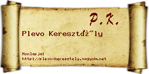 Plevo Keresztély névjegykártya